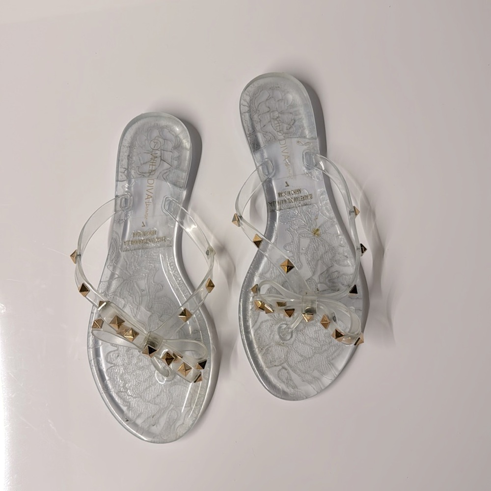 CLEAR BOW SANDALS